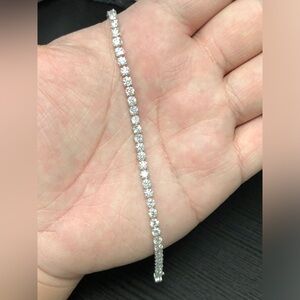 14k white gold 7ct lab diamond tennis bracelet 7.5inches